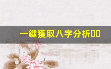 一鍵獲取八字分析，命運掌握在你手中(八字算命網站)